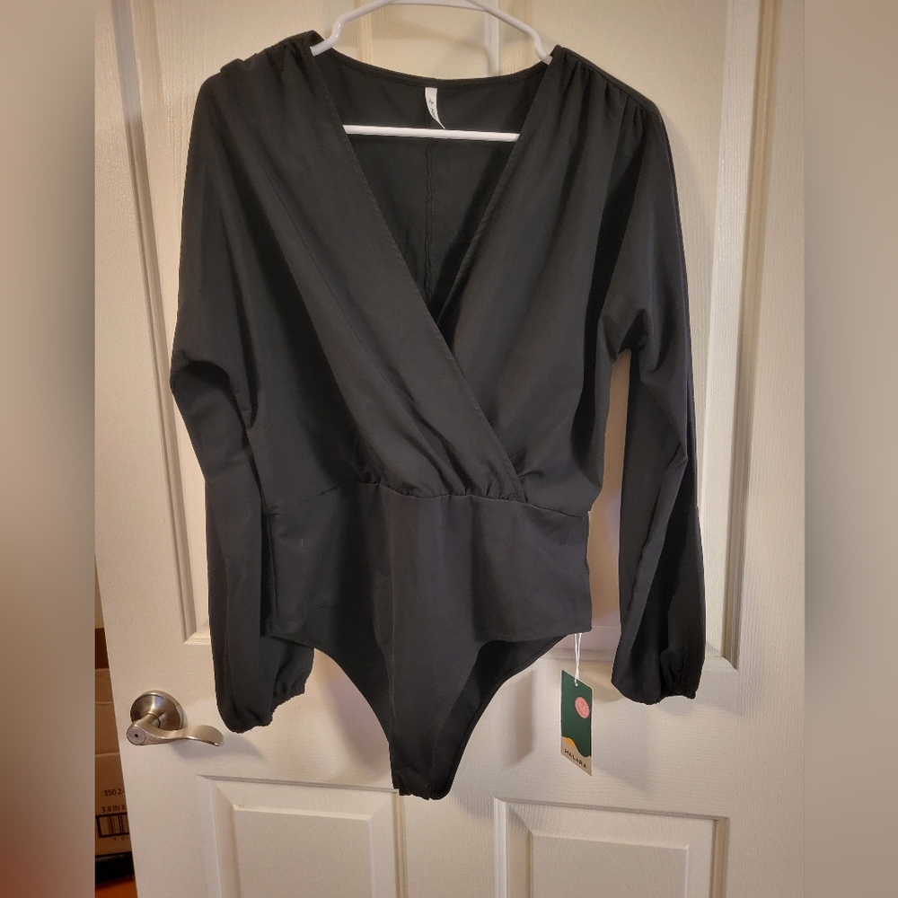 Halara black bodysuit